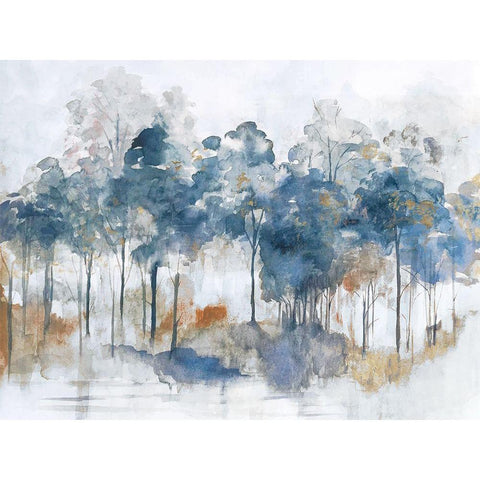 Autumn Indigo White Modern Wood Framed Art Print by Woods, Maya
