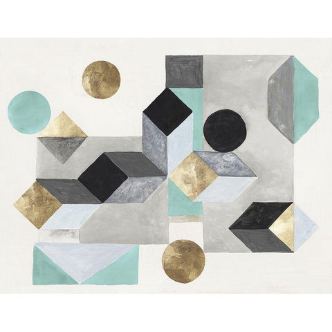 Our Own Paths II  Black Modern Wood Framed Art Print with Double Matting by Woods, Maya