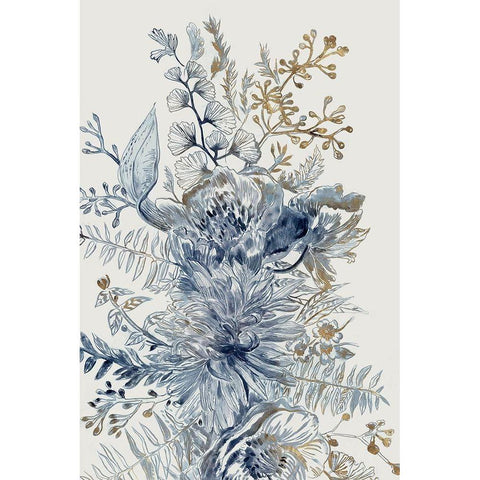 Royal Blue I  White Modern Wood Framed Art Print by Woods, Maya