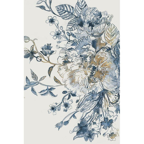 Royal Blue III Black Modern Wood Framed Art Print by Woods, Maya