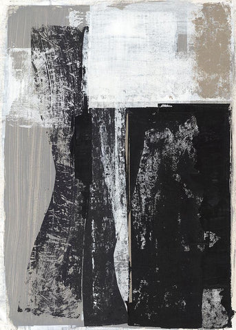 Chasing II White Modern Wood Framed Art Print with Double Matting by Woods, Maya