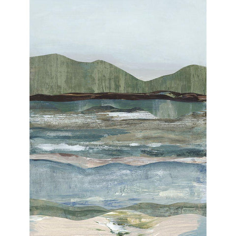 Gentle Landscape II Black Modern Wood Framed Art Print with Double Matting by Woods, Maya