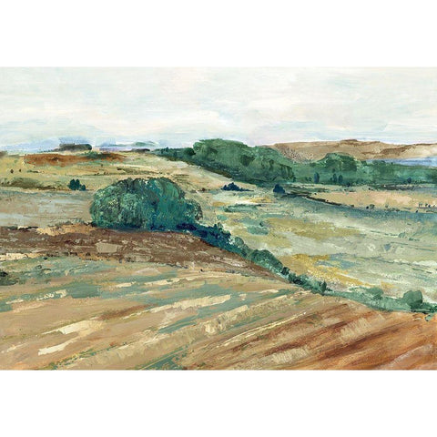 Green Prarie  Black Modern Wood Framed Art Print with Double Matting by Woods, Maya