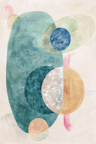 Nebula I  White Modern Wood Framed Art Print with Double Matting by Woods, Maya