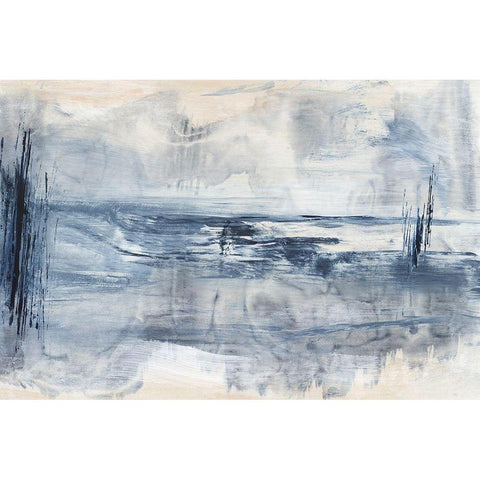 Still Blue Water II  Black Modern Wood Framed Art Print with Double Matting by Woods, Maya