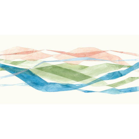 Ripples of Blue I  White Modern Wood Framed Art Print by Woods, Maya