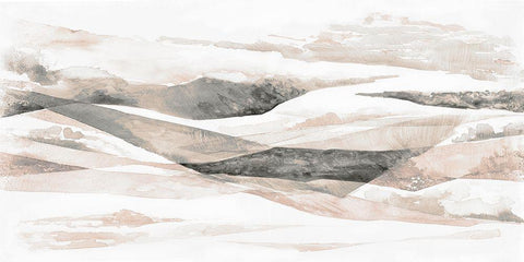 Blush Ripples  White Modern Wood Framed Art Print with Double Matting by Woods, Maya