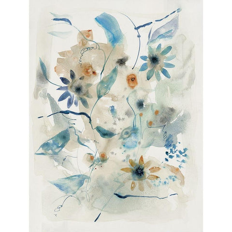 Woodland Flora I  Black Modern Wood Framed Art Print with Double Matting by Woods, Maya