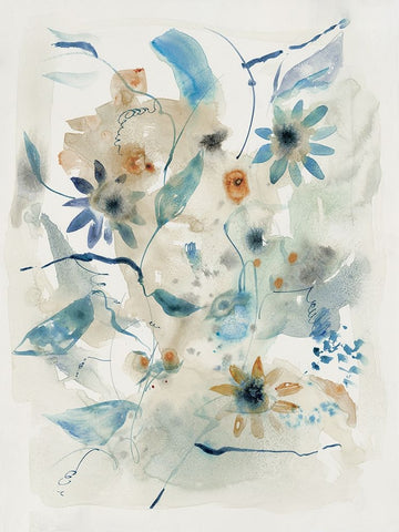 Woodland Flora I  White Modern Wood Framed Art Print with Double Matting by Woods, Maya