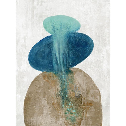 Galaxy of Blue  Black Modern Wood Framed Art Print with Double Matting by Woods, Maya