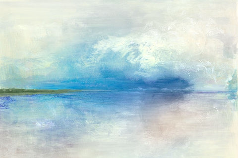 Spring Clouds II White Modern Wood Framed Art Print with Double Matting by Woods, Maya