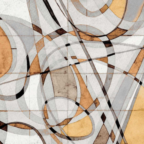 Kaleidoscope I White Modern Wood Framed Art Print with Double Matting by Galapon, Nikki