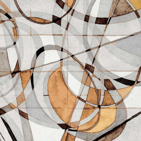 Kaleidoscope II Black Modern Wood Framed Art Print with Double Matting by Galapon, Nikki