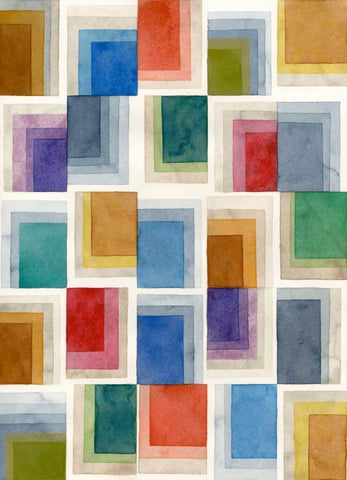 Downtown I White Modern Wood Framed Art Print with Double Matting by Galapon, Nikki