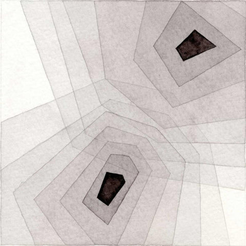 Meld IV  White Modern Wood Framed Art Print with Double Matting by Galapon, Nikki