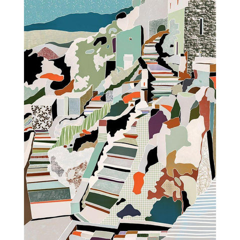 Matera Black Modern Wood Framed Art Print with Double Matting by Galapon, Nikki