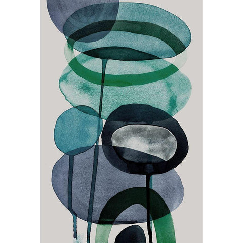 Blue Escape I  Black Modern Wood Framed Art Print by Galapon, Nikki