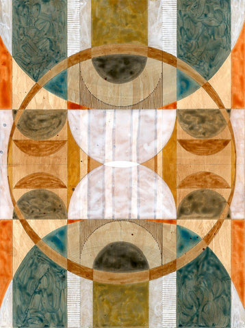 Geometric Dreams I  White Modern Wood Framed Art Print with Double Matting by Galapon, Nikki