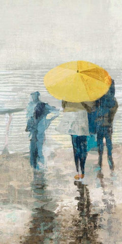 Umbrellas II White Modern Wood Framed Art Print with Double Matting by Ciulini, Andrea