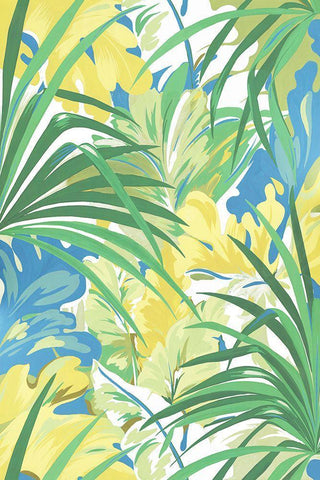 Tropical Flowers II  White Modern Wood Framed Art Print with Double Matting by Egan, N.H.