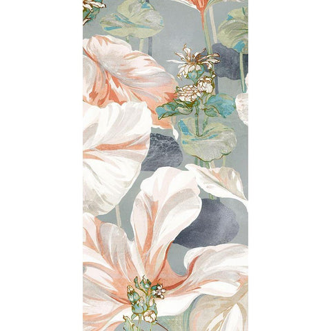Flora I Gold Ornate Wood Framed Art Print with Double Matting by Egan, N.H.