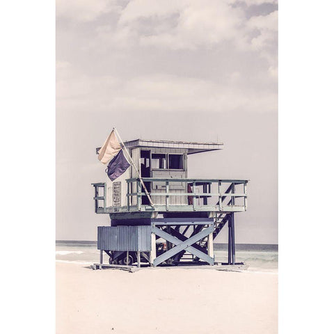 Miami Beach Lifeguard Tower Gold Ornate Wood Framed Art Print with Double Matting by Haase, Andrea