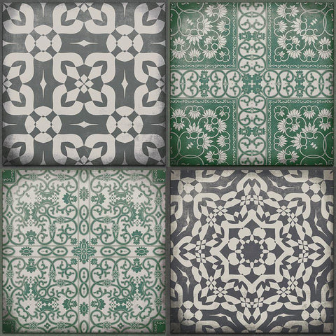Kitchen Tiles IÂ  Black Modern Wood Framed Art Print with Double Matting by Haase, Andrea