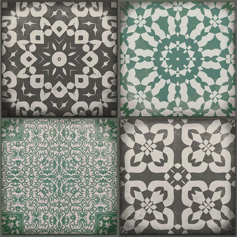 Kitchen Tiles II  White Modern Wood Framed Art Print with Double Matting by Haase, Andrea