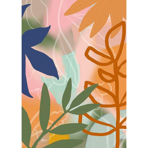 Summer Jungle I  Gold Ornate Wood Framed Art Print with Double Matting by Haase, Andrea