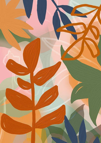 Summer Jungle II  White Modern Wood Framed Art Print with Double Matting by Haase, Andrea