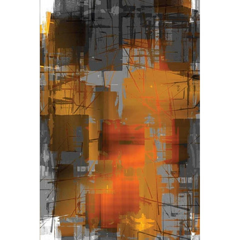 Orange Crush Gold Ornate Wood Framed Art Print with Double Matting by Stelfox, Norm