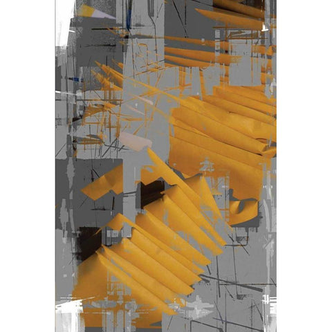 Yellow Slices White Modern Wood Framed Art Print by Stelfox, Norm