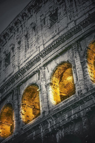 Colosseum I Black Ornate Wood Framed Art Print with Double Matting by Stelfox, Norm