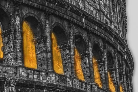 Colosseum II Black Ornate Wood Framed Art Print with Double Matting by Stelfox, Norm