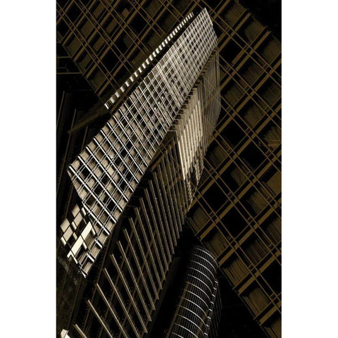 Slats Black Modern Wood Framed Art Print by Selfox, Norm
