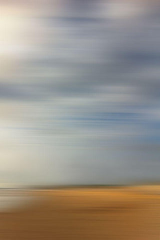 Beach side II White Modern Wood Framed Art Print with Double Matting by Stelfox, Norm