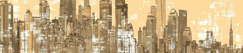 Skyline I White Modern Wood Framed Art Print with Double Matting by Stelfox, Norm