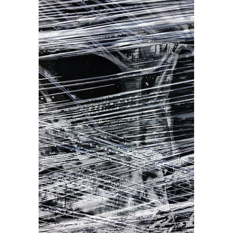 Sharp Lines III Black Modern Wood Framed Art Print with Double Matting by Stelfox, Norm