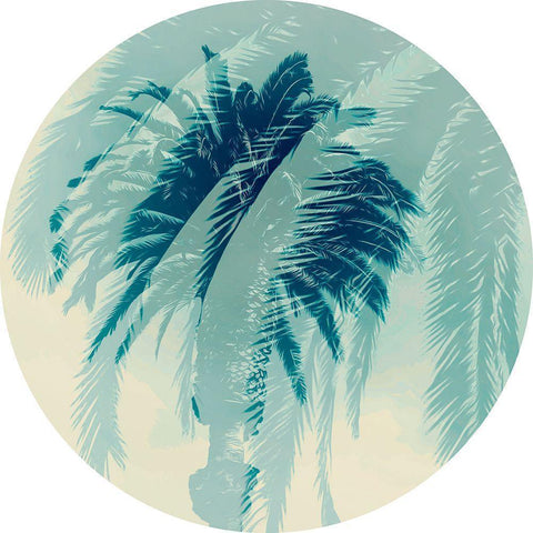Blue Palm II  Black Modern Wood Framed Art Print by Stelfox, Norm
