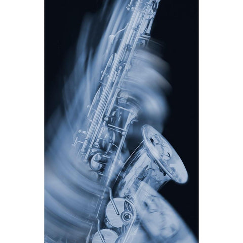 Saxaphone  Black Modern Wood Framed Art Print with Double Matting by Stelfox, Norm