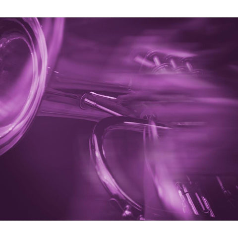 Trumpet Vibrations  White Modern Wood Framed Art Print by Stelfox, Norm