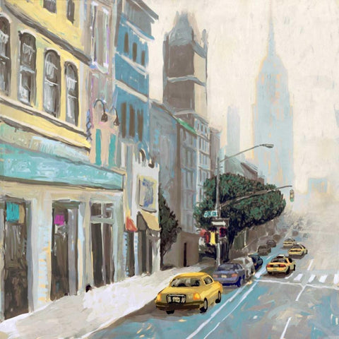 New York Black Modern Wood Framed Art Print by Novak, Rick