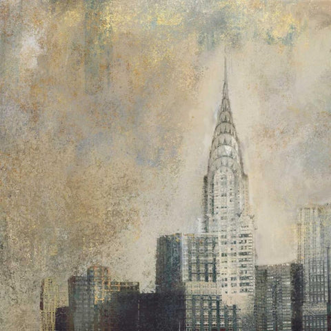 Light New York Abstract II Black Modern Wood Framed Art Print with Double Matting by Novak, Rick