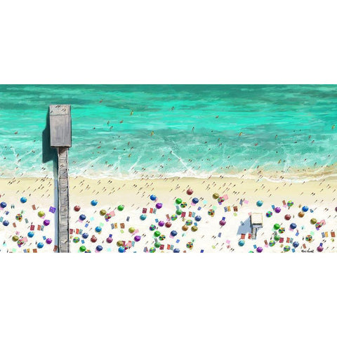 Beach Joy White Modern Wood Framed Art Print by Novak, Rick