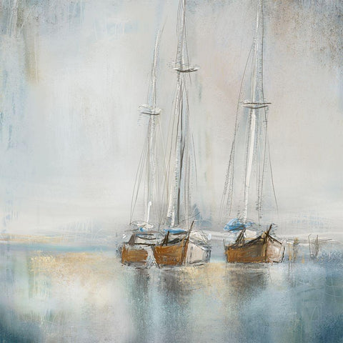 Blue Sailing I  Black Modern Wood Framed Art Print by Novak, Rick