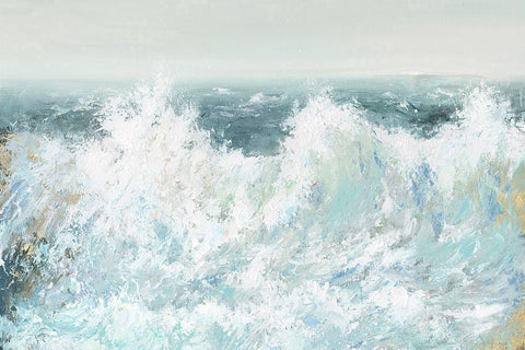 Ocean Wave White Modern Wood Framed Art Print with Double Matting by Calameo