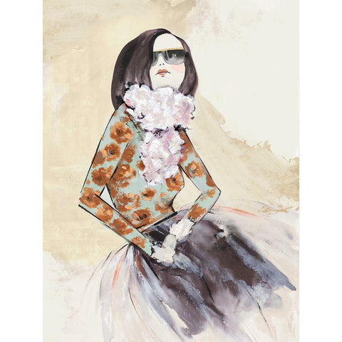 Fashion Lady I  Black Modern Wood Framed Art Print with Double Matting by Jones, Eli