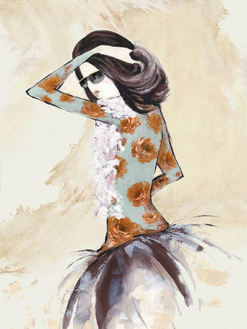 Fashion Lady II Black Ornate Wood Framed Art Print with Double Matting by Jones, Eli