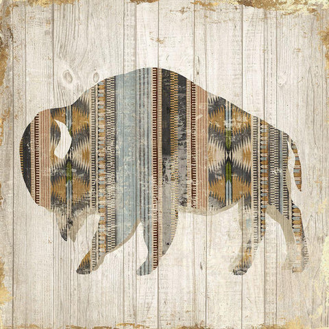 Navaho Bison II  Black Modern Wood Framed Art Print by Jones, Eli