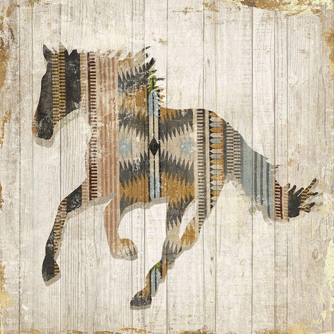 Navaho Horse I  Black Ornate Wood Framed Art Print with Double Matting by Jones, Eli